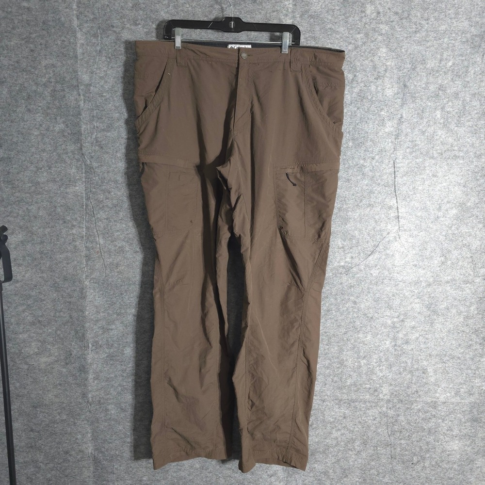 Columbia Titanium Cargo Pants Men 40x34 Brown Hiking Zip Off Convertible Outdoor